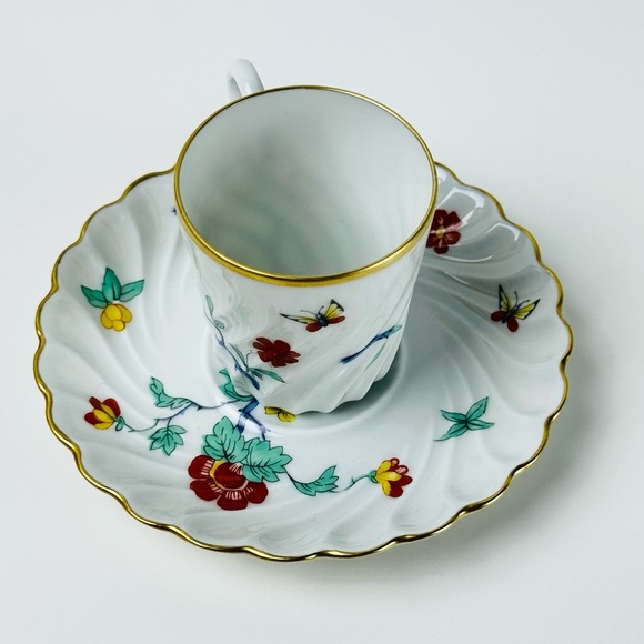 VTG HAVILAND LIMOGES 24k Gold Hand-painted Floral Ruffle Porcelain Demitasse - Picture 4 of 8